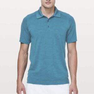 lululemon Metal Vent Tech Polo 2.0 Teal Slim Fit Seamless Training Running Shirt